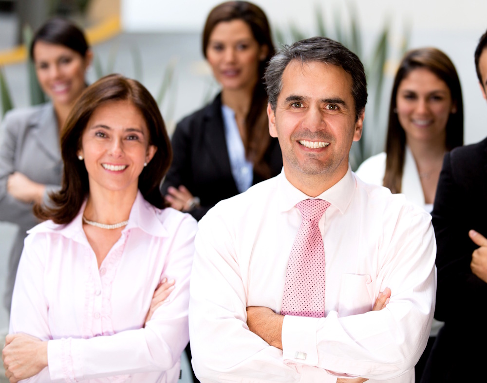 portrait of family standing together